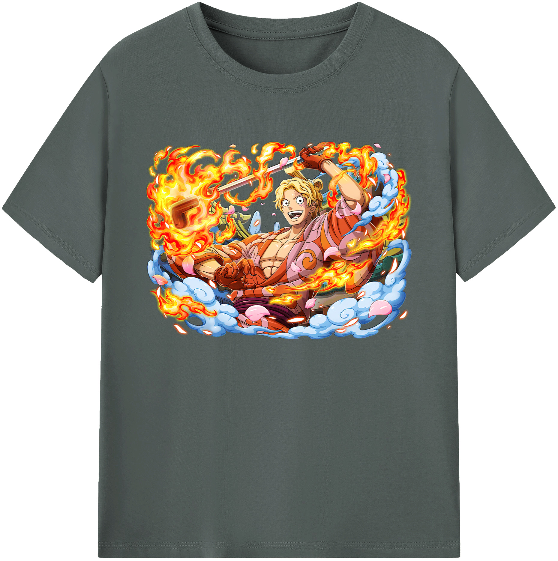 （画像用） ワンピース サンジ ONE PIECE Sanji 綿100％ メンズ半袖Tシャツ｜肌触りやわらか＆通気性